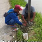 Tiang Backbone Interkoneksi , Milik PT. Alfa Omega Yang Tertanam Dijalur Jalan Pasirkukun – Tegalurung, Dicuri Orang