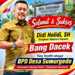 Didi Holidi, SH Ucapkan Selamat kepada Bang Dacek, Raih 441 Suara dan Terpilih sebagai BPD Desa Sumurgede
