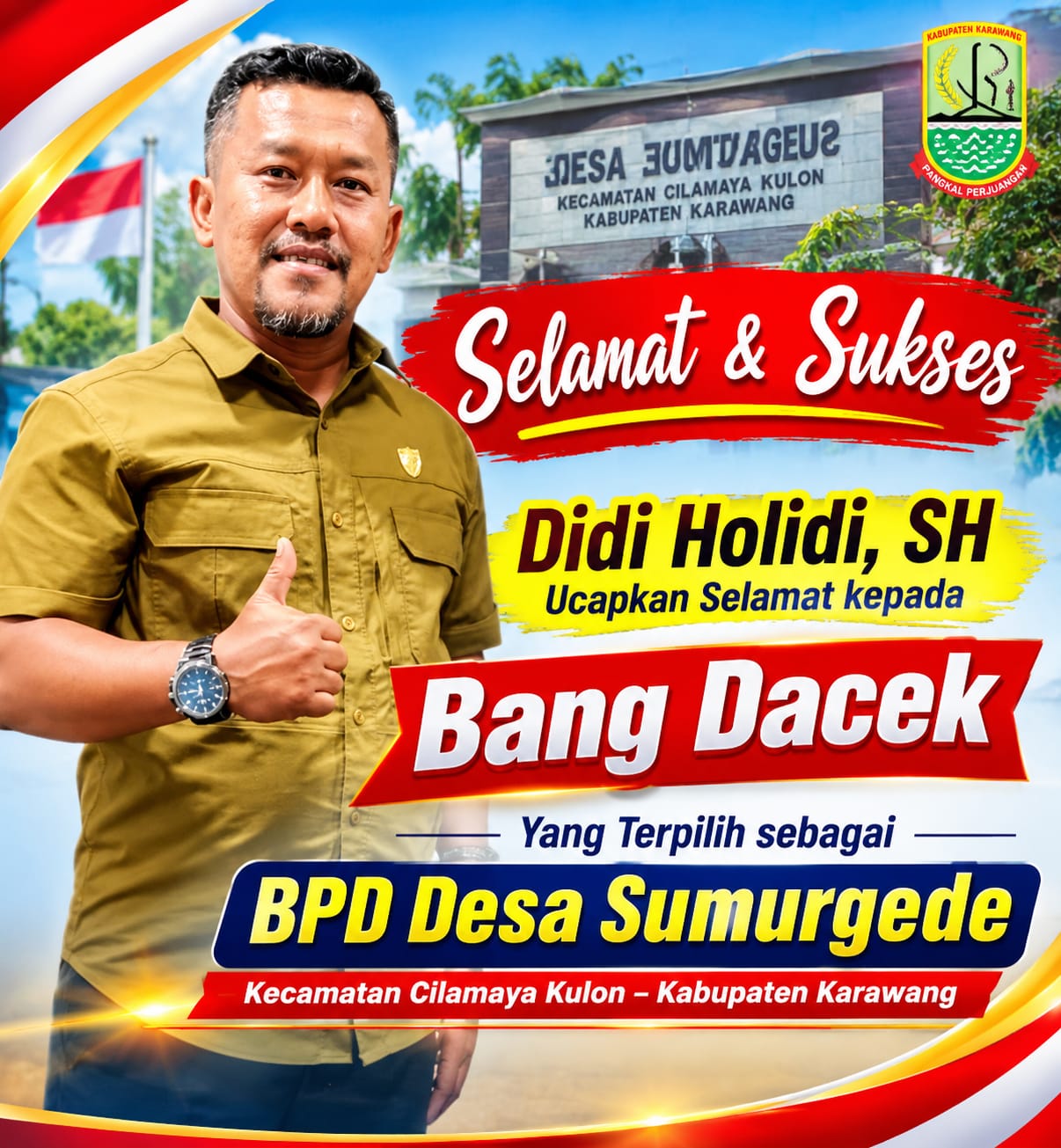 Didi Holidi, SH Ucapkan Selamat kepada Bang Dacek, Raih 441 Suara dan Terpilih sebagai BPD Desa Sumurgede